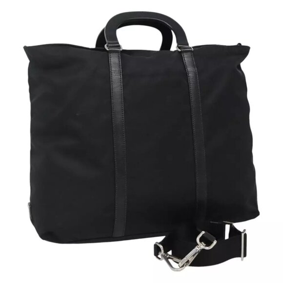 PRADA Hand Bag Nylon 2way Black Auth ki5424